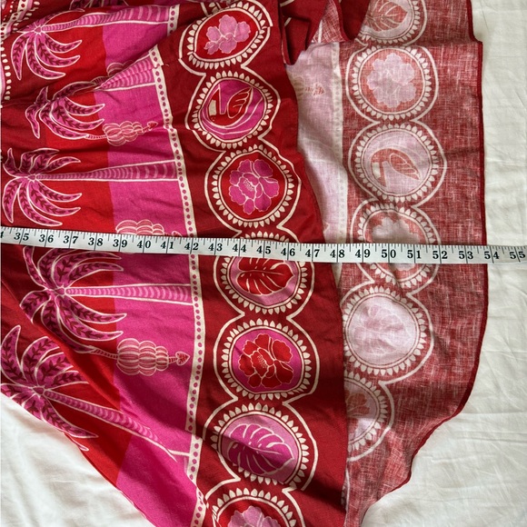 Farm Rio Red Pink Palm Floral Boho Maxi Dress XS Summer Vacation Festival - Picture 8 of 13